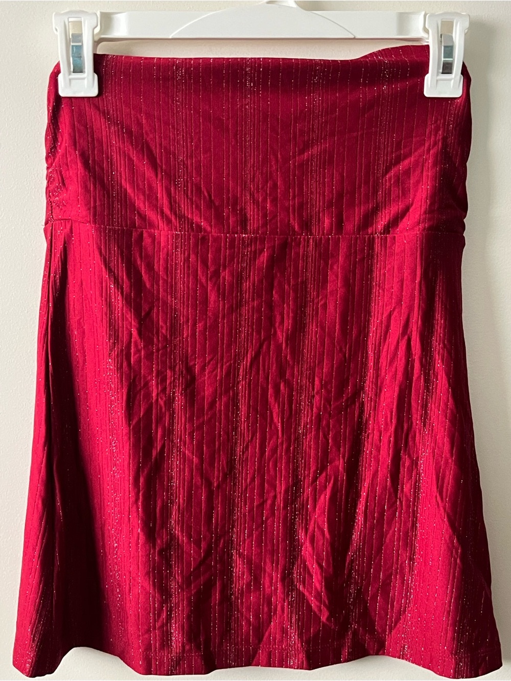 Strapless Red Glitter Top